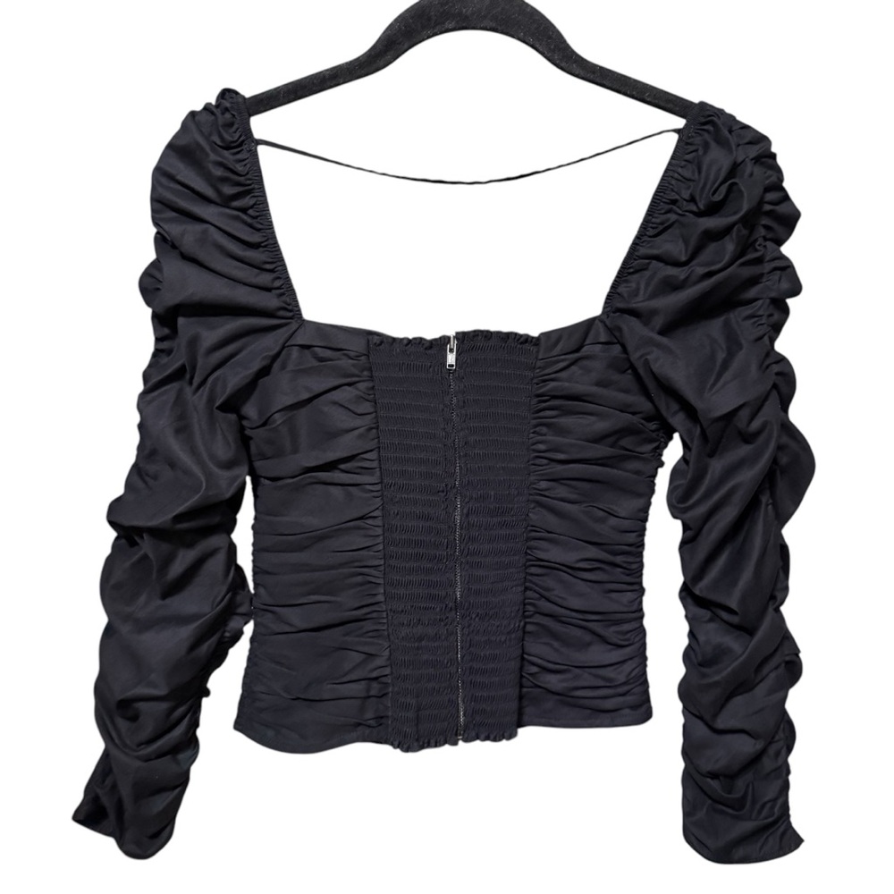 Reformation Black Ruched Blouse - Picture 6 of 10